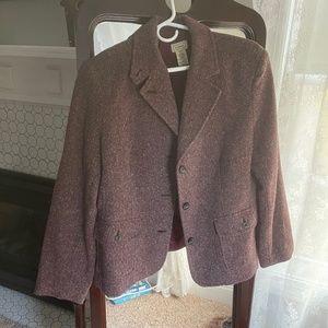 LL bean tweed blazer size large petite